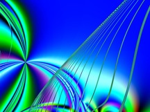 Vibrant abstract design featuring colorful curved lines and patterns against a blue backdrop. This visually stimulating image enhances digital art content.